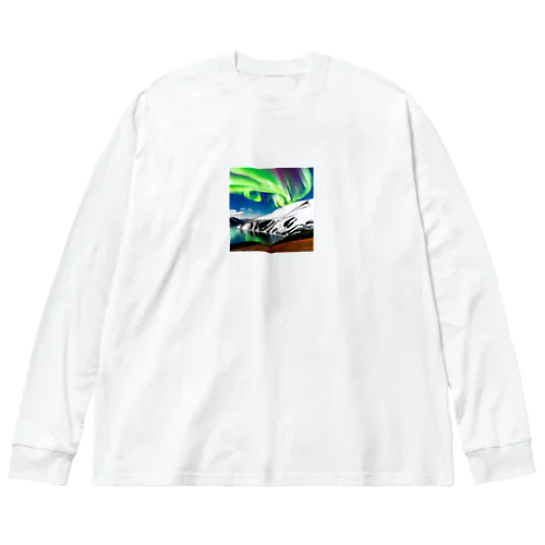 北欧調の自然とオーロラのある景色 Big Long Sleeve T-Shirt