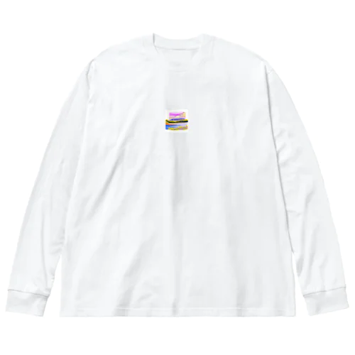 白銀の富士山と朝日と湖畔 Big Long Sleeve T-Shirt