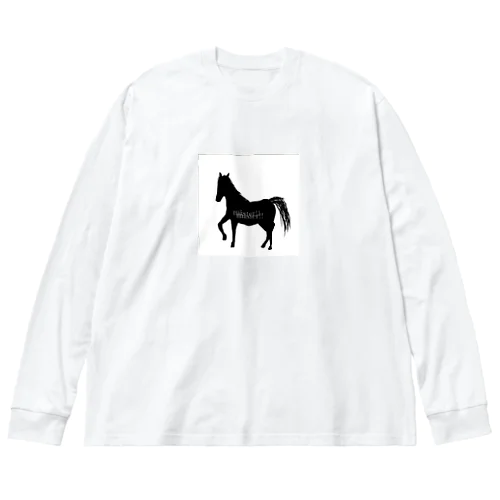  silhouette horse ビッグシルエットロングスリーブTシャツ