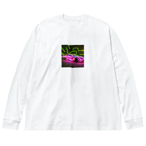 ネオンライトのスポーツカー Big Long Sleeve T-Shirt