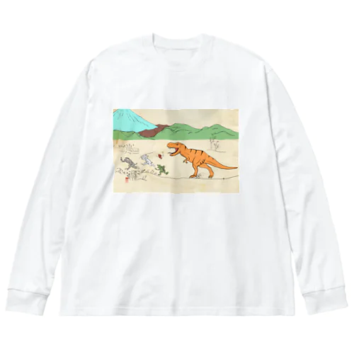 鳥獣ティラノ ビッグシルエットロングスリーブTシャツ