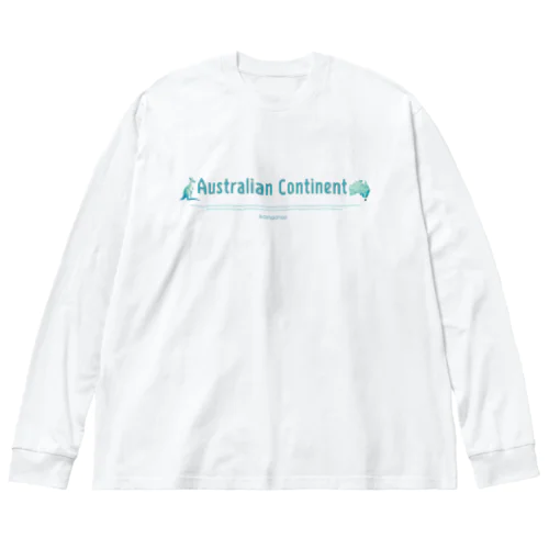 オーストラリア大陸とカンガルー ビッグシルエットロングスリーブTシャツ