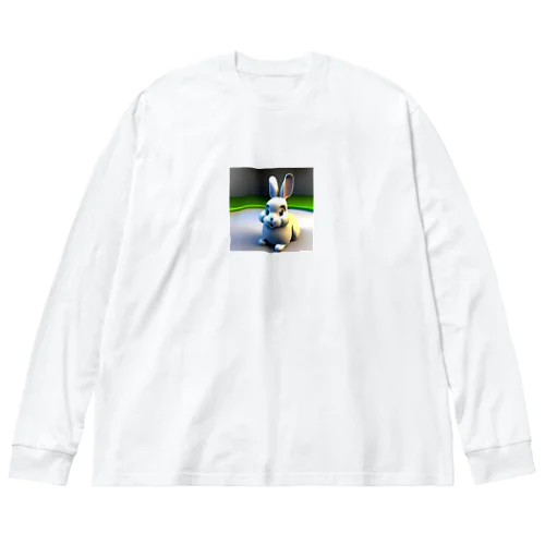 かわいい兎の3Dイラストグッズ ビッグシルエットロングスリーブTシャツ