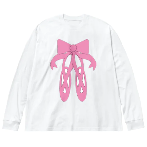 ピンクのバレエシューズ Big Long Sleeve T-Shirt