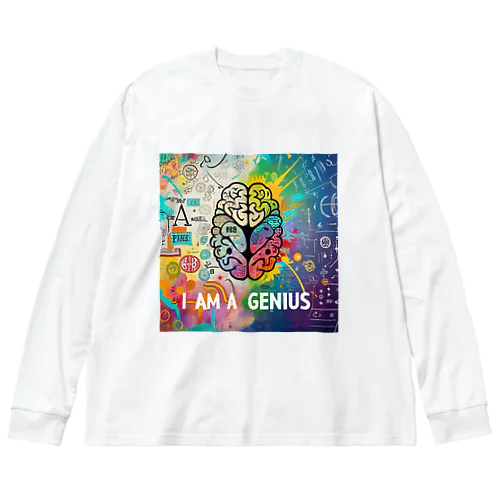 I am a genius ビッグシルエットロングスリーブTシャツ