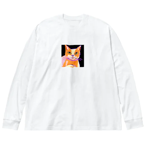 猫のイラストグッズ ビッグシルエットロングスリーブTシャツ