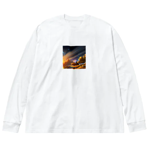 幻想的な星空のイラストグッズ Big Long Sleeve T-Shirt