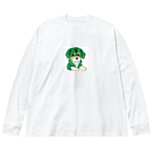 かわいい子犬 ビッグシルエットロングスリーブTシャツ