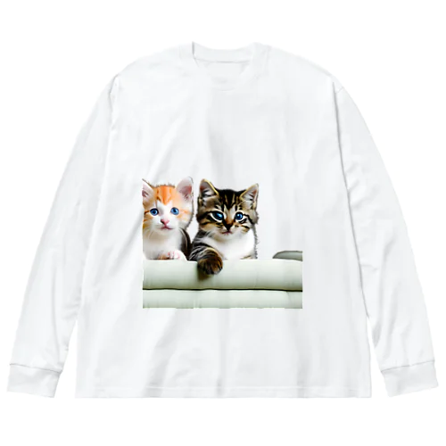 子猫の微笑み、心のオアシス Big Long Sleeve T-Shirt