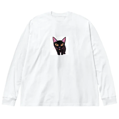 黒猫 ビッグシルエットロングスリーブTシャツ