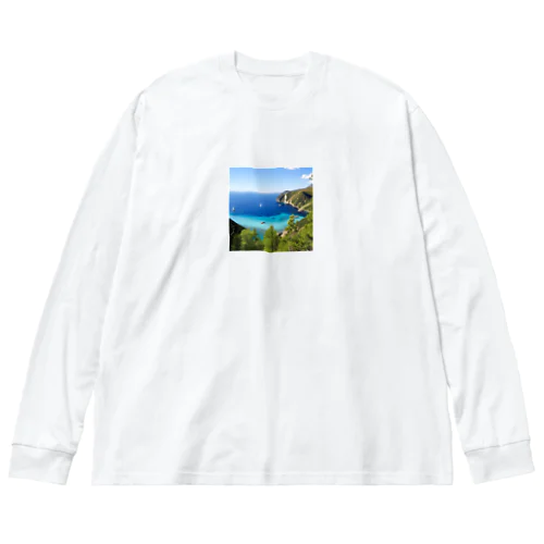 海辺で　ゆったり　バカンス ビッグシルエットロングスリーブTシャツ