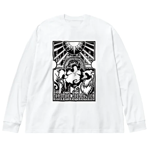 たぬきのトライバル Big Long Sleeve T-Shirt