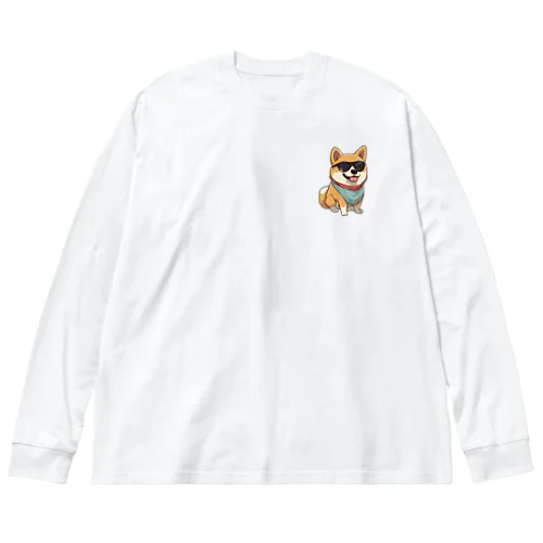 イカした柴犬 ビッグシルエットロングスリーブTシャツ