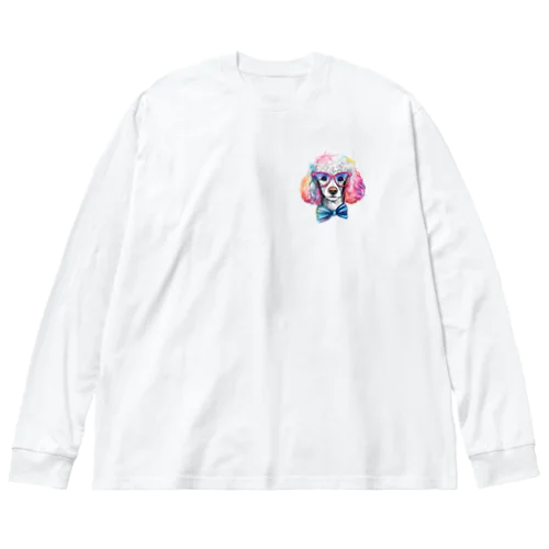 プードルめがね Big Long Sleeve T-Shirt