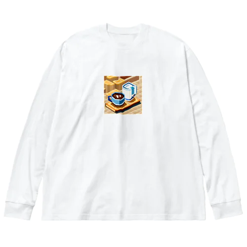 ドット絵コーヒーと電気ポット Big Long Sleeve T-Shirt