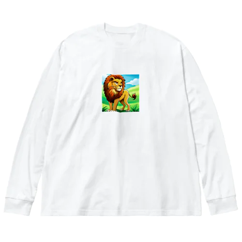 勇ましいライオン Big Long Sleeve T-Shirt