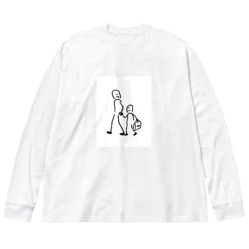 親子手つなぎデートくん ビッグシルエットロングスリーブTシャツ