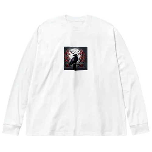 ドット絵のホラーなカラス Big Long Sleeve T-Shirt