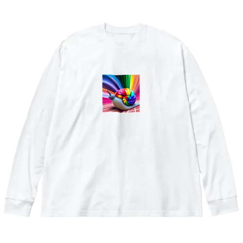 虹色のカタツムリ 루즈핏 롱 슬리브 티셔츠