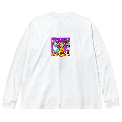 かぼちゃ大騒動！ハロウィン・チワワトリオの楽しいパーティー Big Long Sleeve T-Shirt