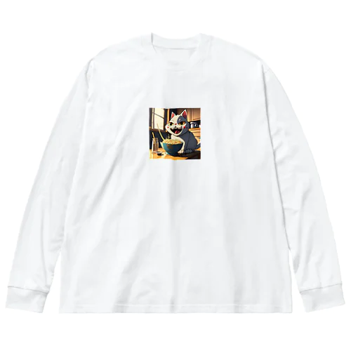 ラーメン大好き猫 Big Long Sleeve T-Shirt