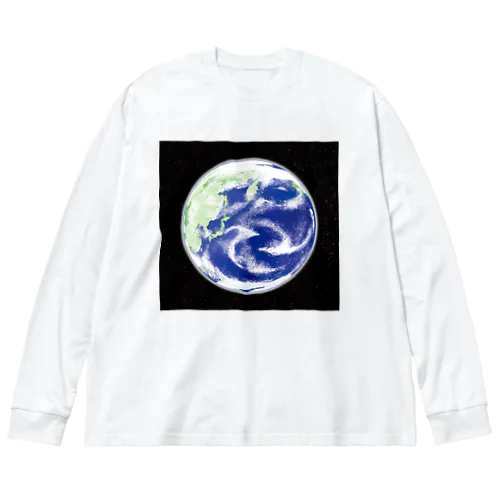 地球と星たち Big Long Sleeve T-Shirt