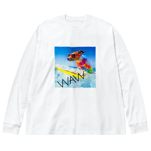 犬 サーフィンデザイン Big Long Sleeve T-Shirt