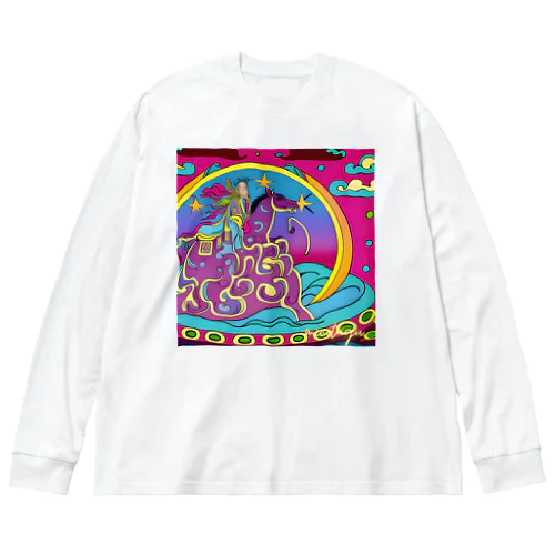 派手な馬と和尚 Big Long Sleeve T-Shirt