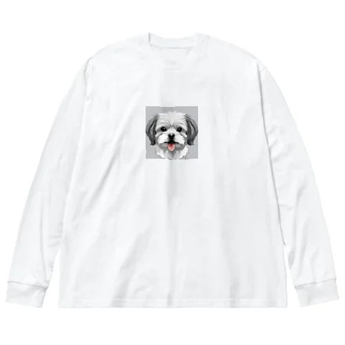 かわいい犬 ビッグシルエットロングスリーブTシャツ