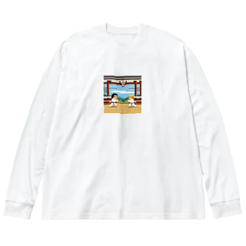 格闘ゲーム中 ビッグシルエットロングスリーブTシャツ