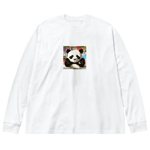 かわいいパンダグッズ 루즈핏 롱 슬리브 티셔츠