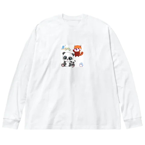 親子パンダとレッサーパンダの友達 Big Long Sleeve T-Shirt