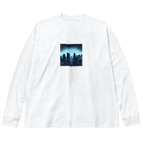 ミニマル未来都市　夜のシルエット Big Long Sleeve T-Shirt