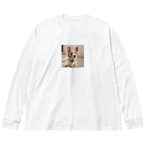 かわいい犬 ビッグシルエットロングスリーブTシャツ