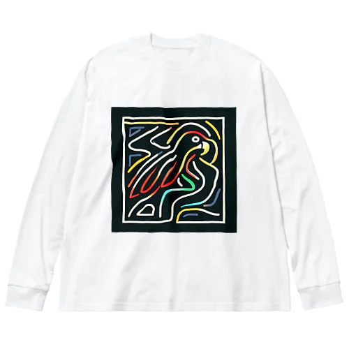 ナスカの地上絵「オウム」インスパイア01 Big Long Sleeve T-Shirt