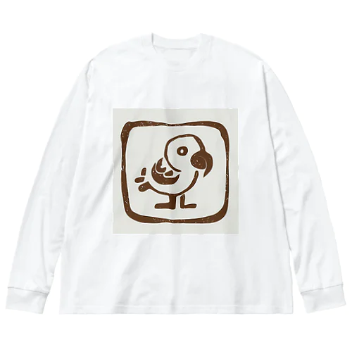 ナスカの地上絵「オウム」インスパイア05 ビッグシルエットロングスリーブTシャツ