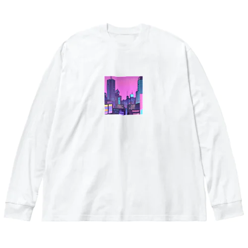 ネオンな街並み Big Long Sleeve T-Shirt