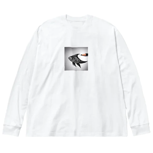 えんぴつ絵の金魚のグッツ Big Long Sleeve T-Shirt