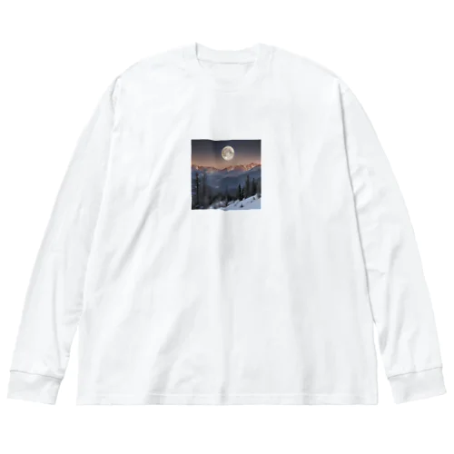 山から昇る月 Big Long Sleeve T-Shirt