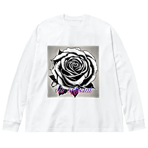 BLACK_rose Big Long Sleeve T-Shirt