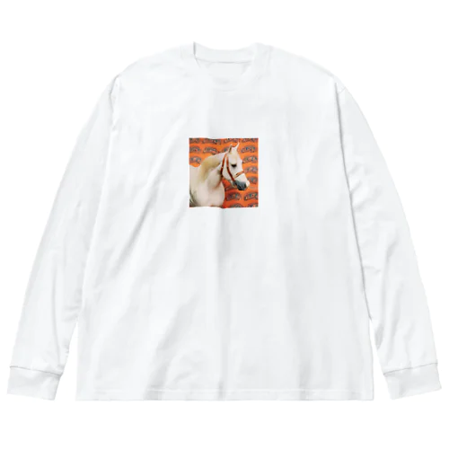 躍動感のある馬のグッズ(ペイズリー柄) Big Long Sleeve T-Shirt