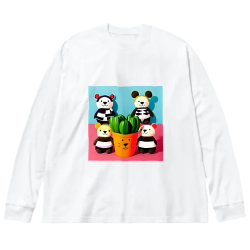 ぱんくま ビッグシルエットロングスリーブTシャツ