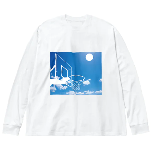 青空とバスケットゴール ビッグシルエットロングスリーブTシャツ