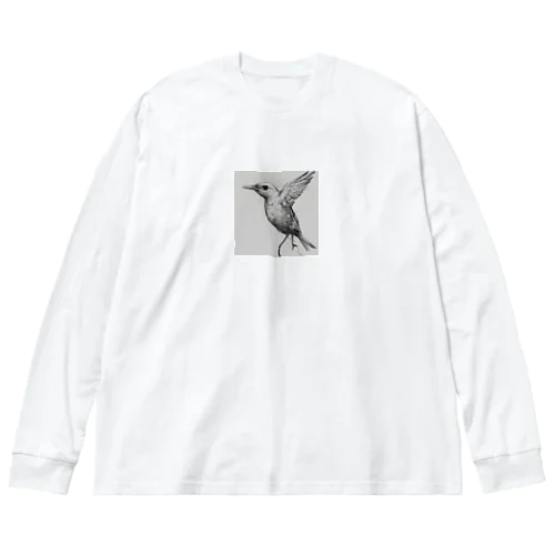 羽ばたく鳥 Big Long Sleeve T-Shirt