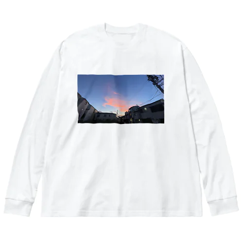 夕闇と夜空 ビッグシルエットロングスリーブTシャツ