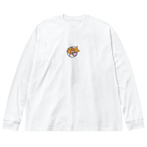 たい焼き猫(ハート) ビッグシルエットロングスリーブTシャツ