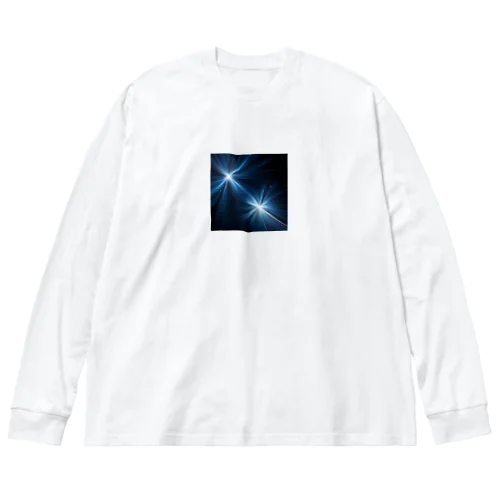 宇宙に輝く青い光 ビッグシルエットロングスリーブTシャツ