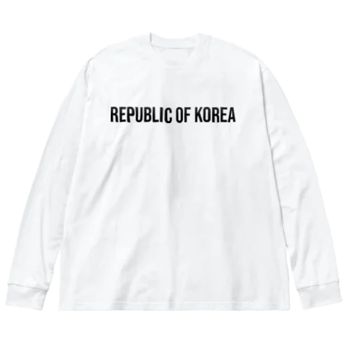 韓国 ロゴブラック ビッグシルエットロングスリーブTシャツ