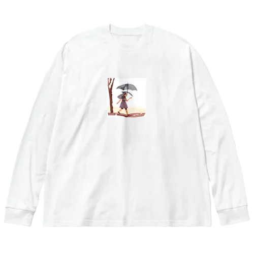 雨降り散歩 イラスト Big Long Sleeve T-Shirt