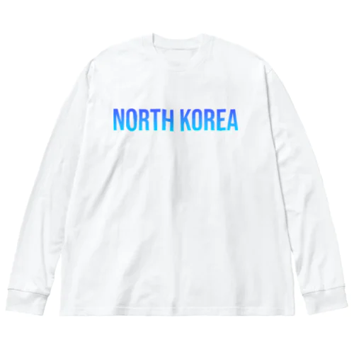 北朝鮮 ロゴブルー Big Long Sleeve T-Shirt